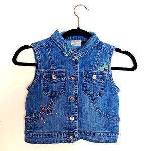 Arizona Girls Denim Vest with Embroidery